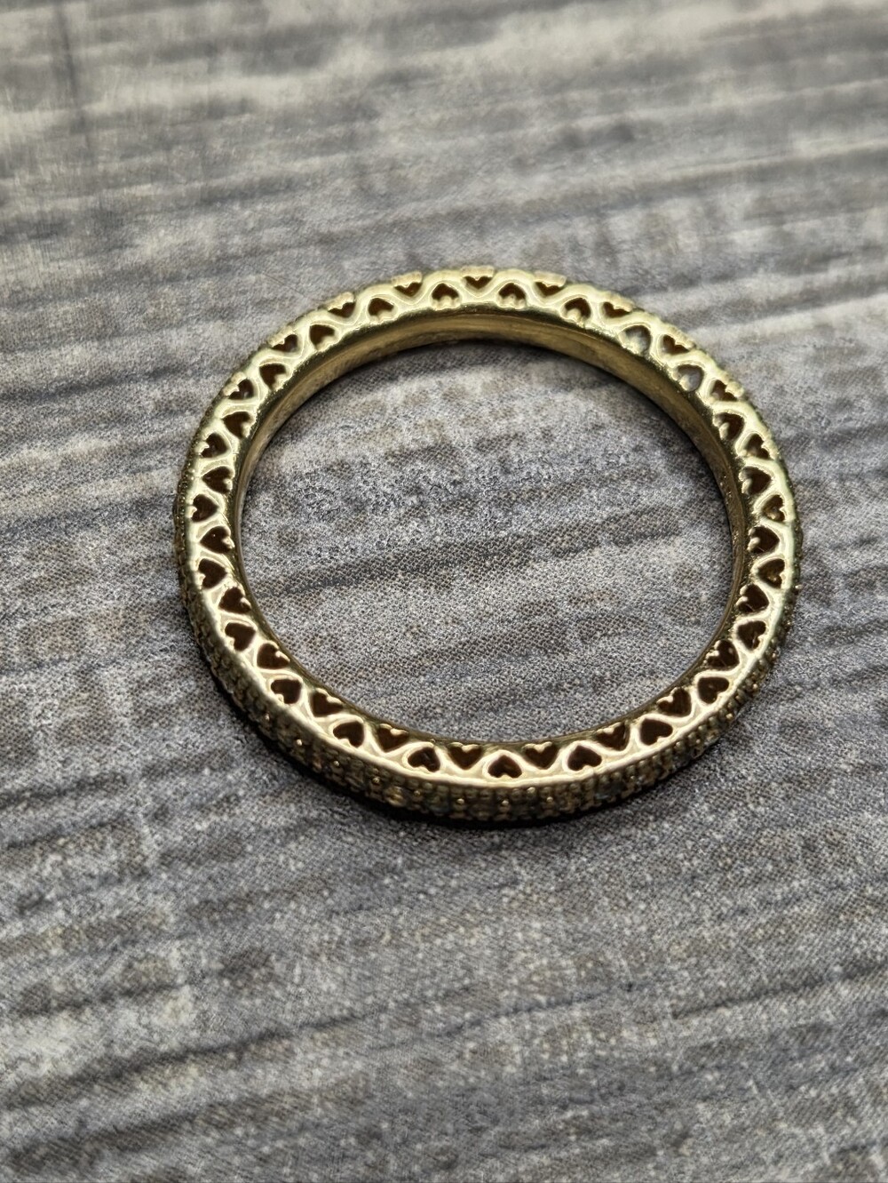 Authentic Pandora Sparkle & Hearts Ring 14k gold plating